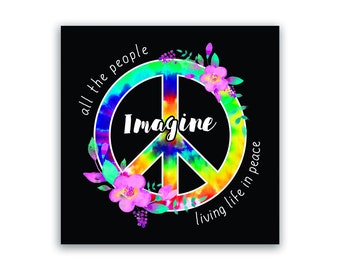 Imagine Peace / Sticker / Waterproof Vinyl Decal. Fun stickers that can go anywhere! Laptops, tumblers, car and vehicle window