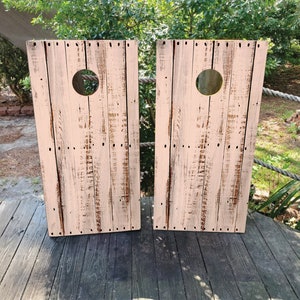 2 envoltórios Cornhole IMPERMEÁVEIS/par/decalques de bandeira de grãos de madeira clara! / Laminado / Fácil de aplicar / Par de películas Cornhole / Impressão personalizada