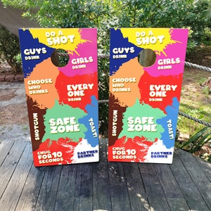 Drinking Game Vinyl Laminated Cornhole Board Wraps | Cornhole Decals