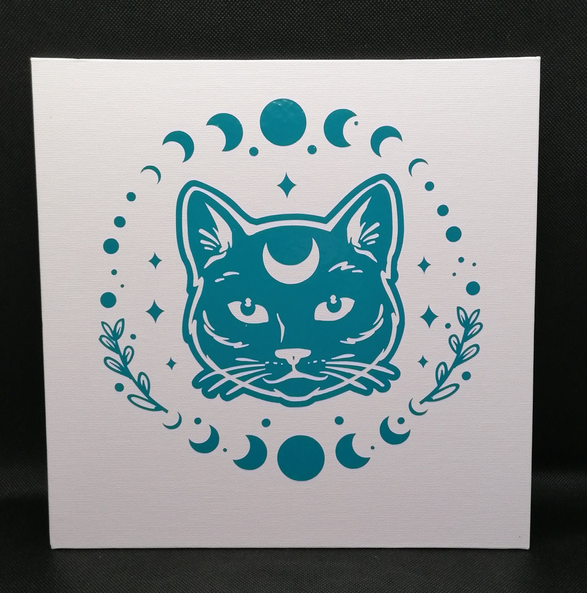 Cadre Chat et Phases Lunaires