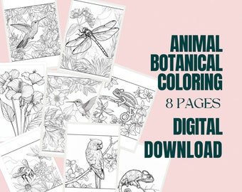 Druckbare Erwachsene Malseiten, Natur Malseiten, Tiere Malseiten, entspannende Aktivität, sofortiger Download, Malseiten