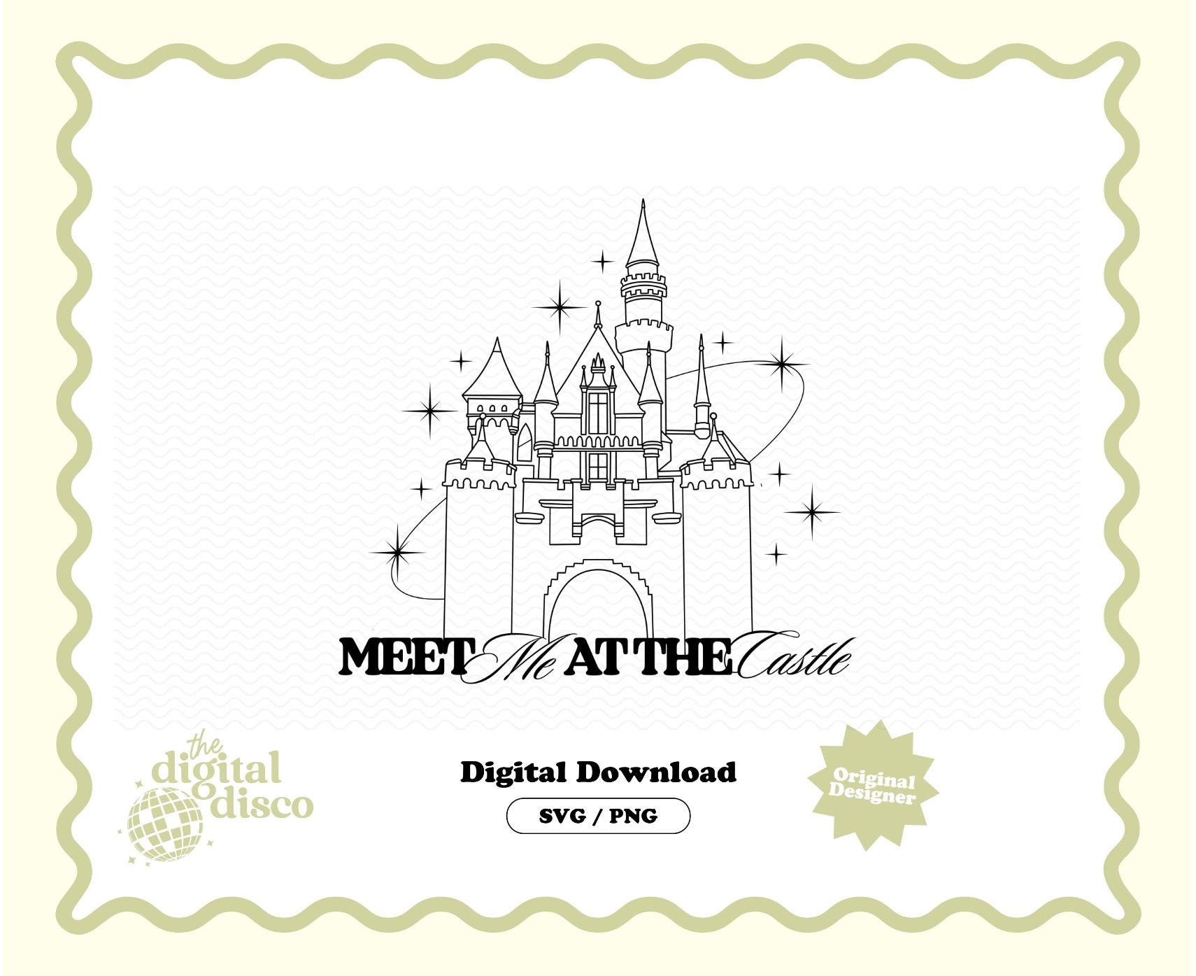 Incontrami al castello PNG, SVG, file di sublimazione / Parco a tema / Estetico / Trendy / Orecchie di topo / Estetico / Castello