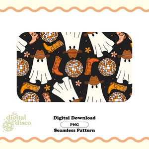 Halloween PNG, Ghost PNG, Western PNG, Cowboy png, Trendy png, Halloween Pattern,  Sublimation Design, Seamless Pattern for Fabric