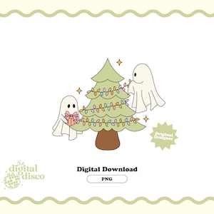 Spooky Christmas PNG, Trendy Christmas PNG, Ghost PNG, Christmas png, Ghost Christmas, Cute Christmas png, Halloween png, Sublimation Design