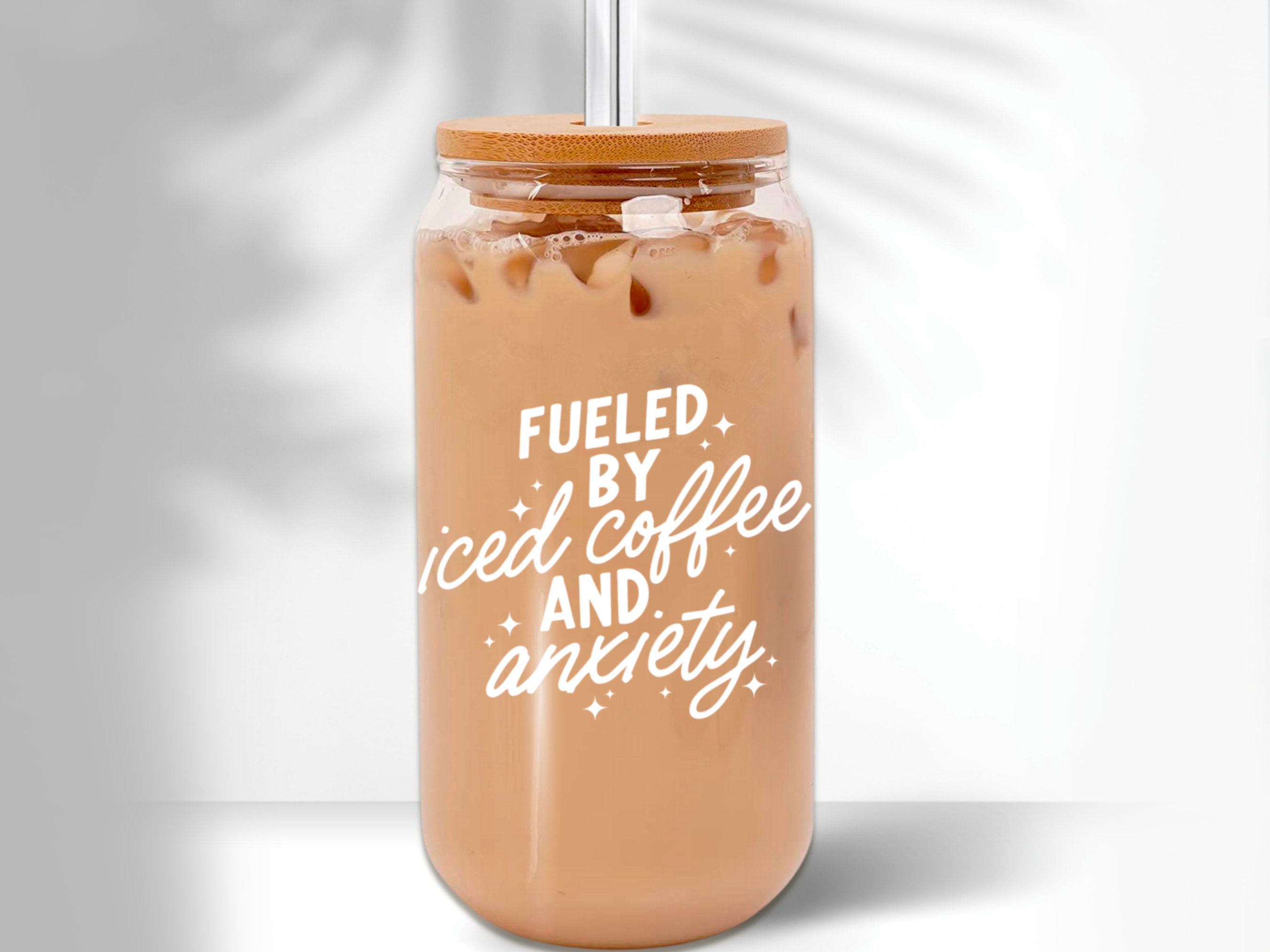 Fueled by Iced Coffee and Anxiety PNG Trendy Positive Etsy Singapore