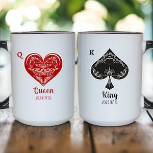 Mug 15 oz double face - Mariage du roi et de la reine - 2 tasses