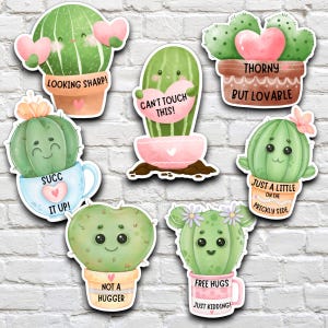 Stickers découpés en vinyle mat * CACTUS *