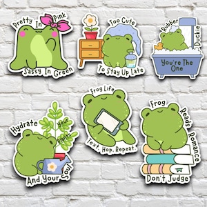 Stickers découpés en vinyle mat * GRENOUILLES 1 *