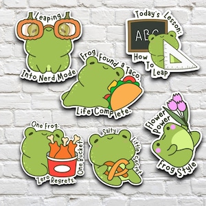 Stickers découpés en vinyle mat * GRENOUILLES 2 *