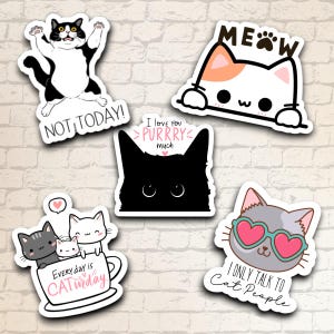Stickers découpés en vinyle mat * CHATS *