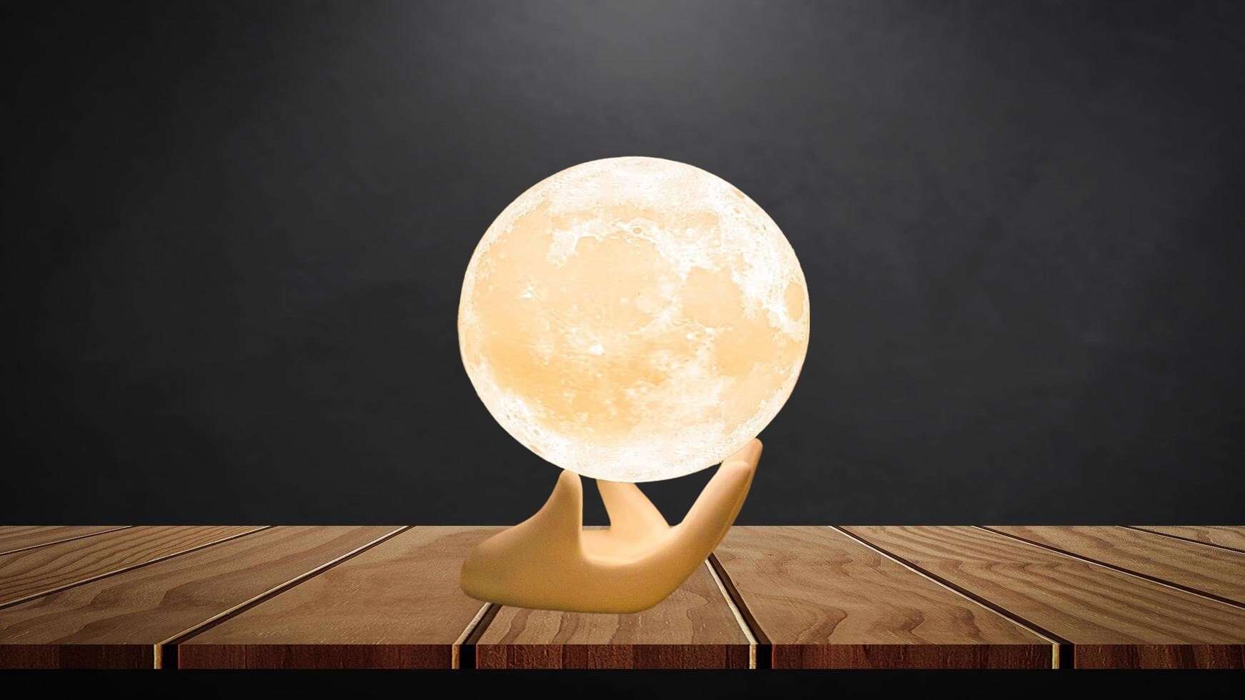 Mond Lampe Nachtlicht für Schlafzimmer mit Ständer LED 3D Mond