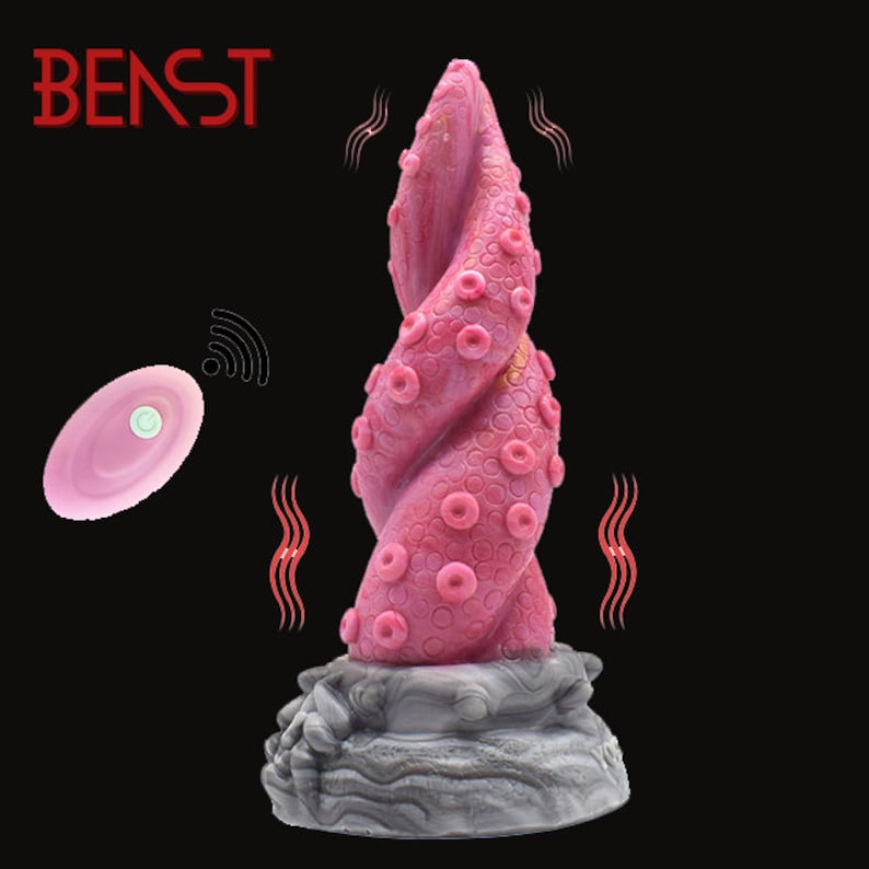 Spiral Tentacle Dildo with Vibration & Suction Cup 