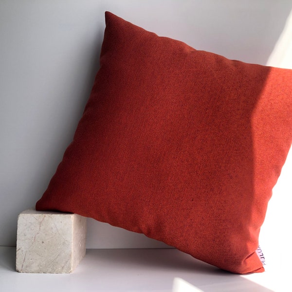 Orange Linen Pillow Etsy