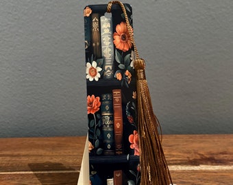 Zakładka do książki Vintage Floral Bookshelf Metal z frędzlami Prezent dla miłośników książek