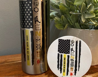 Forensic Flag Tumbler Coaster Crime Scene Forensics CSI Gift