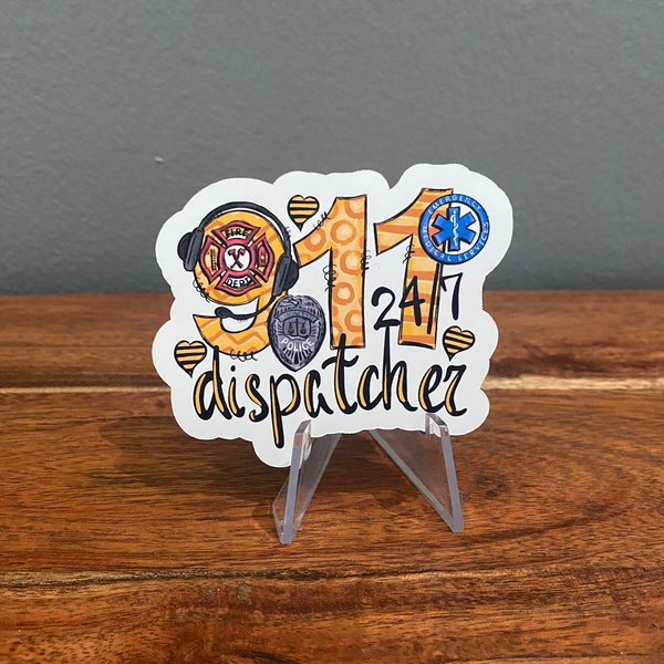 911 Dispatch Sticker Magnet Police Fire EMS Gift