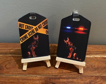 Crime Scene Dog Police Dog Police K9 ID Badge Holders with Retractable Clip Work Badge Holder Gift Forensics Thin Blue Line