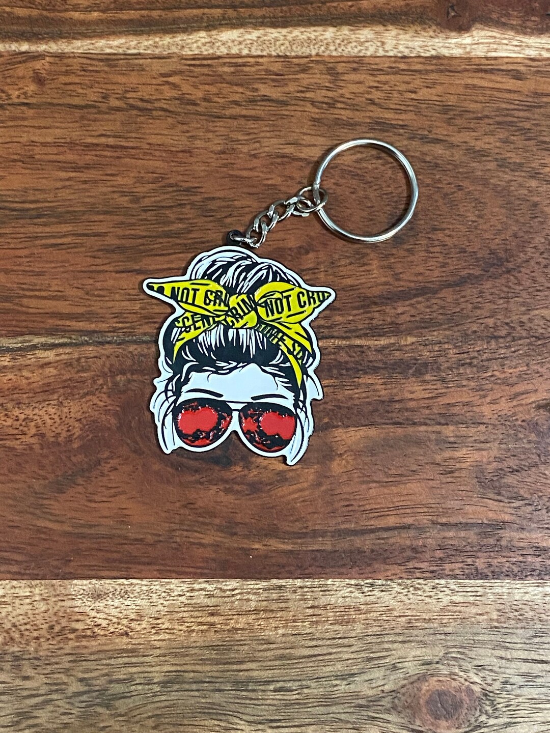 Crime Scene Messy Bun Enamel Keychain Forensics Gift Etsy