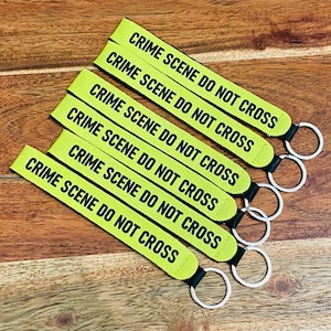 Crime Scene Tape Wristlet Keychain CSI Forensics Gift