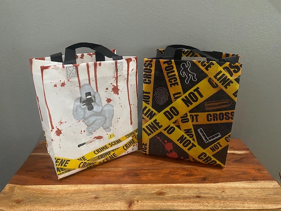 Crime Scene Tape Reusable Shopping Bag Reusable Gift Bag Forensics Gift