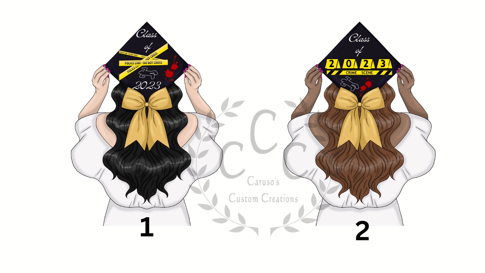 Csi Graduation Cap Personalized Crime Scene Girl Graduation Cap Stickers Magnets Forensics ...
