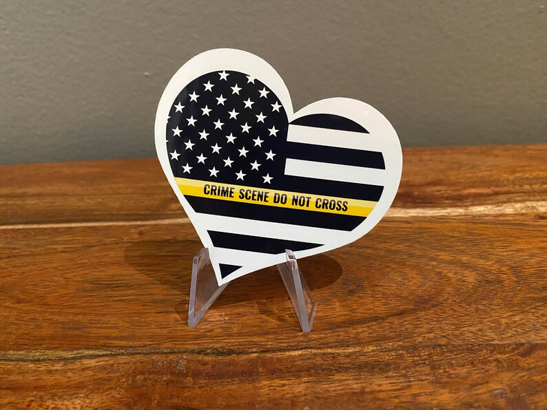 Crime Scene Tape Police Heart Flag Stickers Magnets Forensics CSI Gift ...