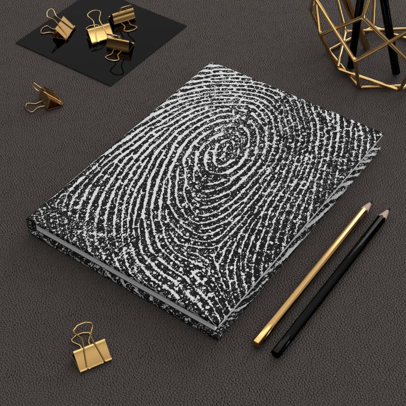 Fingerprint Pattern Hardcover Journal | Matte Notebook, Forensics Style image 1