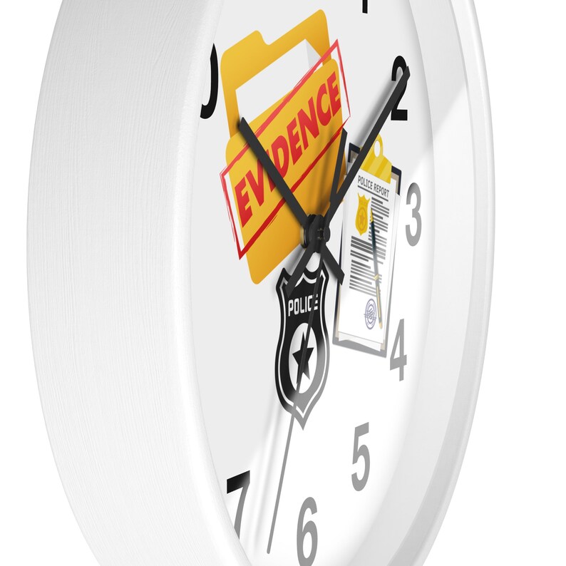 Forensics Clock Print on Demand Police Records Police Reports Wall Clock Police ...
