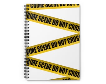 Print On Demand Crime Scene Tape Spiral Notebook - Ruled Line Forensics CSI Gift Office Product