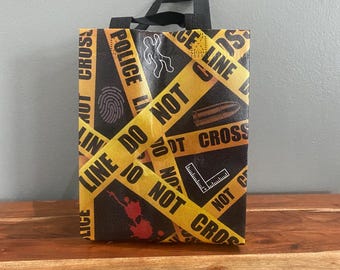 Crime Scene Tape Reusable Shopping Bag Reusable Gift Bag Forensics Gift