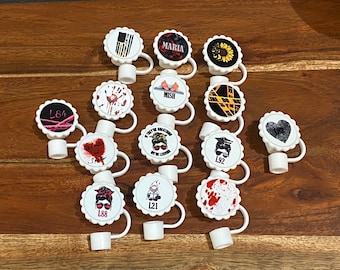 Crime Scene Silicone Straw Covers Forensics Gift CSI True Crime Fingerprint Blood Spatter