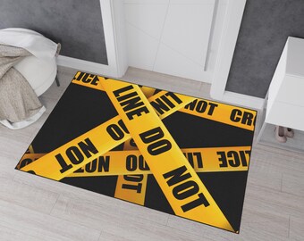 Tape vloermat politie plaats delict | Niet kruisen, geel voorzichtigheidsontwerp
