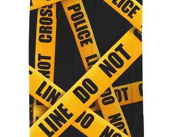Police Line Do Not Cross Blanket | Crime Scene Tape Velveteen Plush Blanket