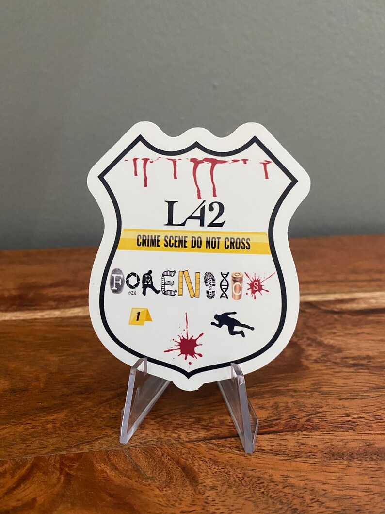 Crime Scene Shield Stickers Forensics Gift CSI Blood Spatter Evidence ...