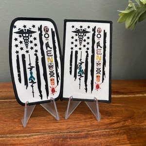 Forensic Nurse Forensic Flag RN SANE Iron On Or Hook and Loop Fastener Patch Forensics Gifts