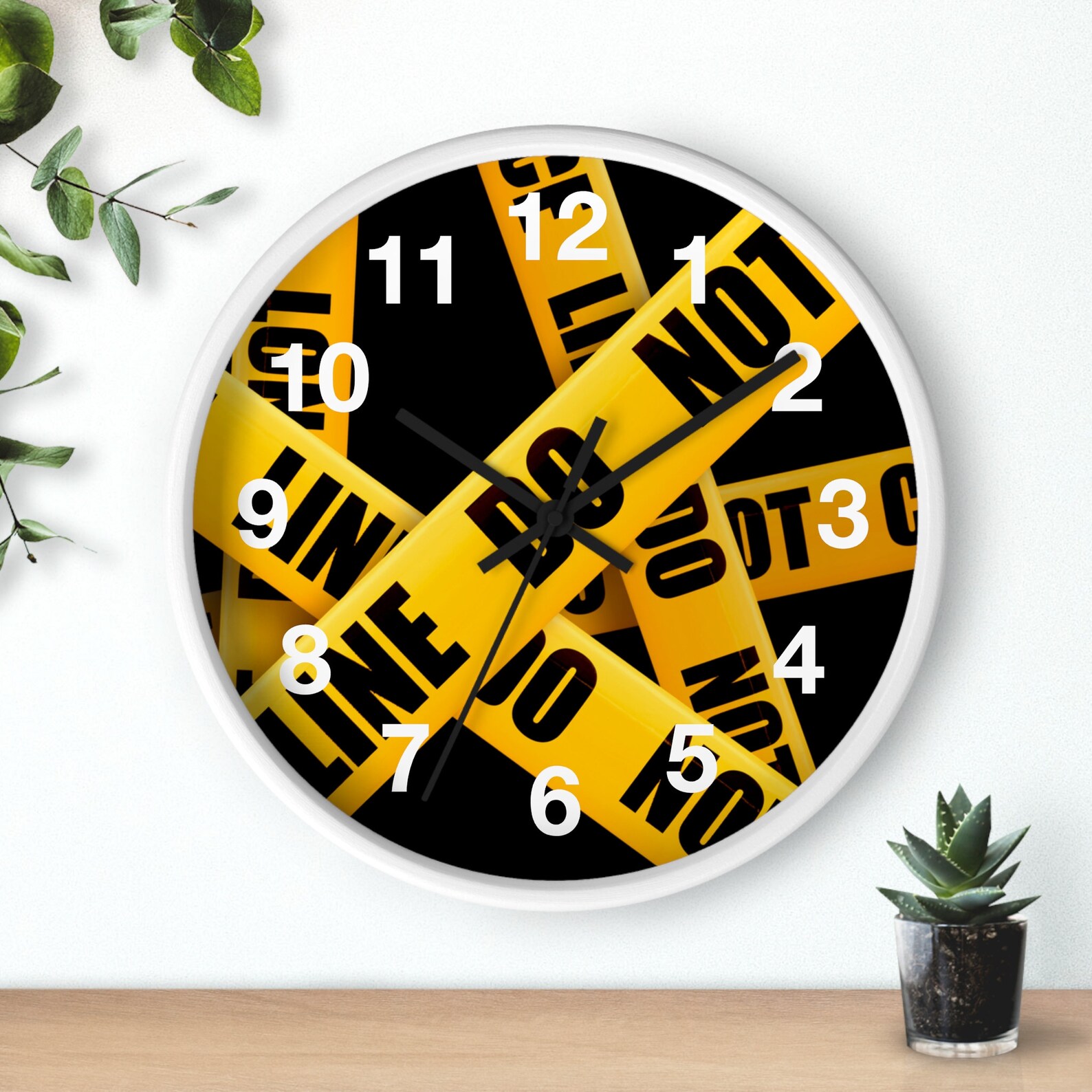 Forensics Clock Print on Demand Crime Scene Tape Wall Clock Forensics Office Products ...