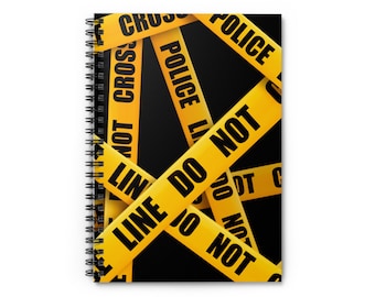 Cahier à spirales avec bande de scène de crime imprimée à la demande - Produit pour bureau de police CSI