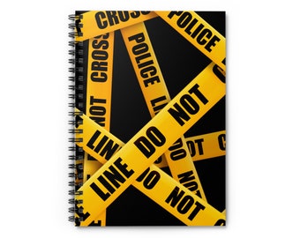 Print On Demand Crime Scene Tape Spiral Notebook - Ruled Line Forensics CSI Police Office Product