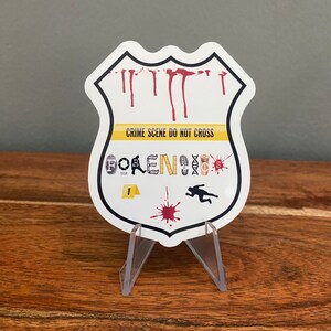 Crime Scene Shield Stickers Forensics Gift CSI Blood Spatter Evidence ...