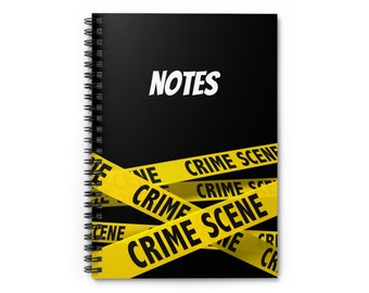Print On Demand Crime Scene Tape Spiral Notebook - Ruled Line Forensics Gift