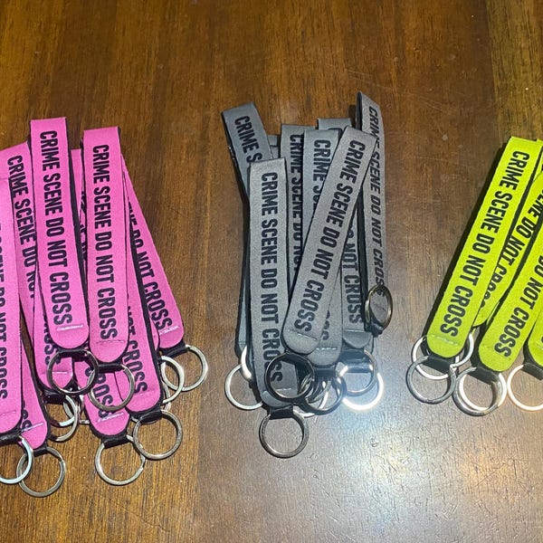 Crime Scene Tape Wristlet Keychain CSI Forensics Gift