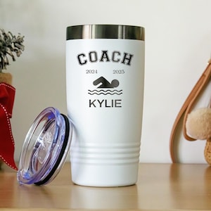 Custom Swimming Coach Gift, Coach Tumbler, Coach Appreciation Gift, Personalized Tumbler, End of Season Gift From Team, Insulated 20oz