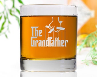 THE GRANDFATHER Whiskey Glass - Funny Gift for Dad Uncle Grandpa From Daughter Son Wife - Father's Day