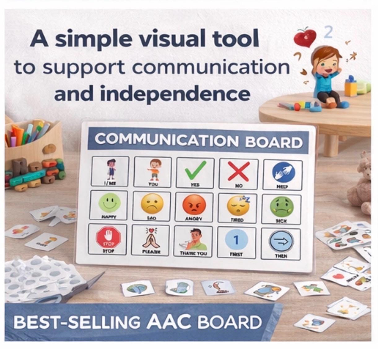Autism Communication Board Printable | AAC Core Words Speech Therapy ...