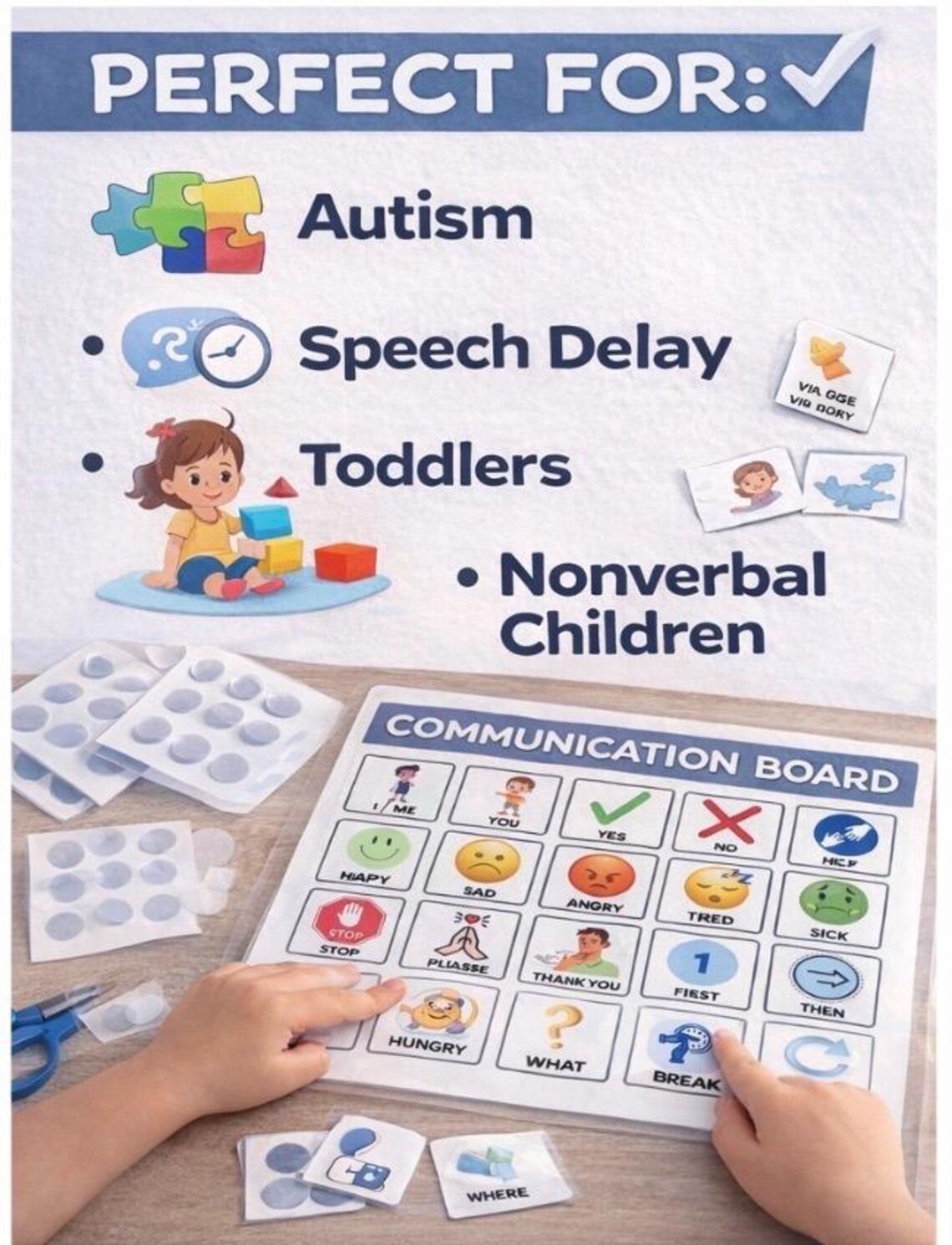 Autism Communication Board Printable | AAC Core Words Speech Therapy ...