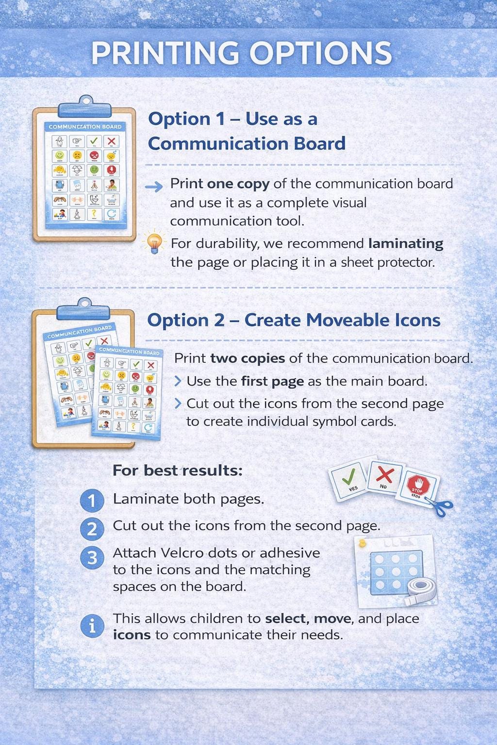 Autism Communication Board Printable | AAC Visual Support | Speech ...