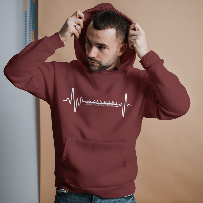 Heart Beat Rowing Hoodie Rowers Gift Boat Team Shirt Rowing Etsy