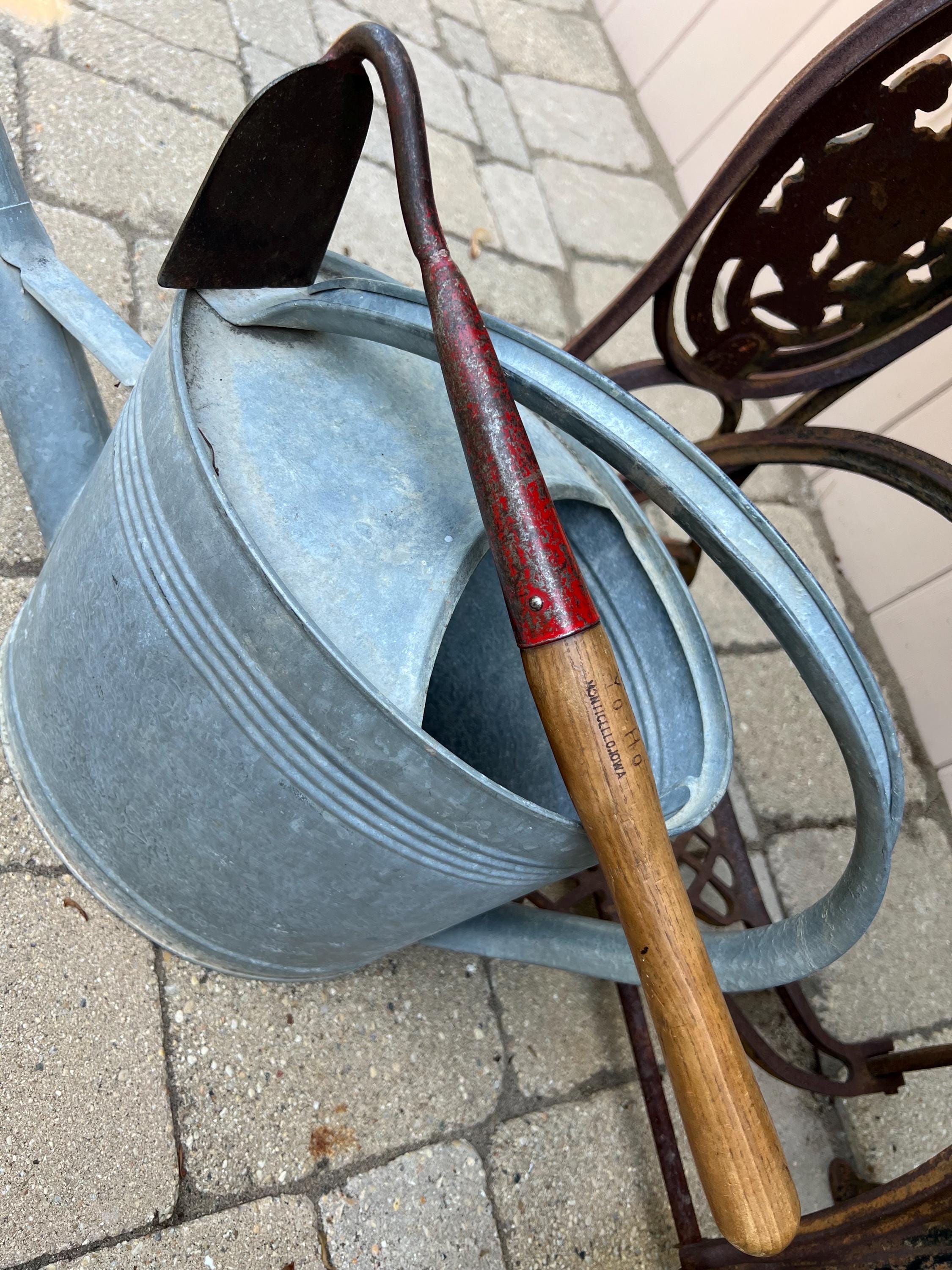 Vintage Wood and Red Metal Garden Hoe, Yeoman's YO-HO, Garden Tools, Gardener, Vintage Garden Tools, Wooden Handle, Original Paint