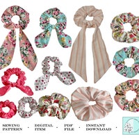 Printable Scrunchie Pattern | Digital Downloadable Hair Scrunchy ...