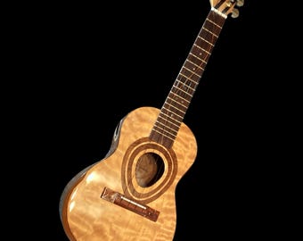 Flame Maple Top Tenor Ukulele: Bastogne Walnut, SCJ - Jazz Hat # 121